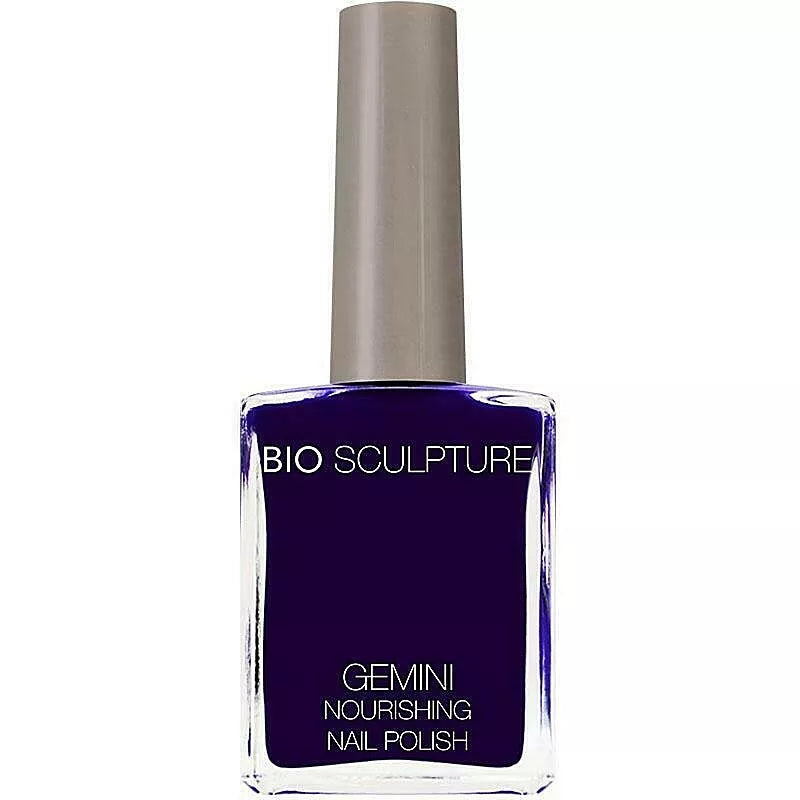 Bio Sculpture Gemini Nail Polish No. 2012 Midnight Blue 14ml – deep, elegant blue vegan nail polish. Rich, long-lasting midnight blue shade for sophisticated manicures