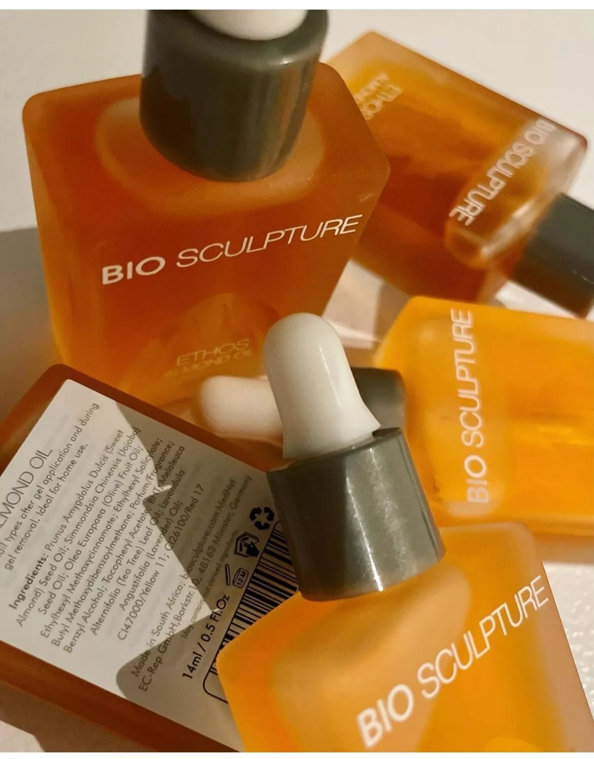 Bio Sculpture Gel Ethos Almond Oil – professional-grade, vegan nail and cuticle treatment for daily hydration and nail care