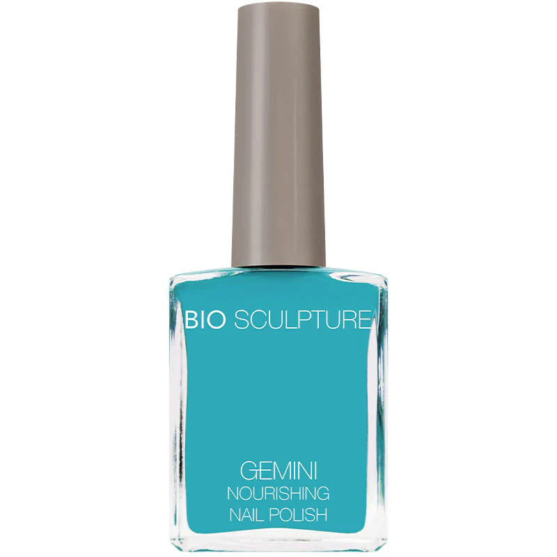 Bio Sculpture Gemini Nail Polish No. 134 Aquacade 14ml – vegan, vibrant aqua blue nail polish for a fresh, summery manicure