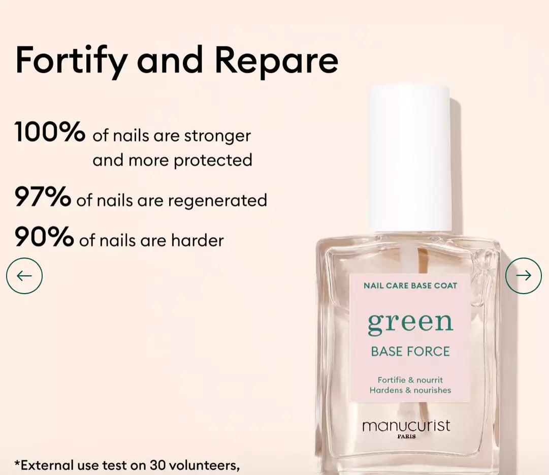 Manucurist Base Coat Base Force bottle – vegan, professional-quality base coat for nail care and protection