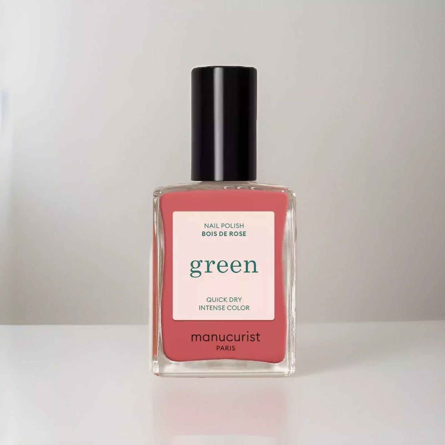 Manucurist Paris Green Range Bois de Rose Nail Polish 15ml – vegan, eco-friendly dusty rose polish for elegant manicures