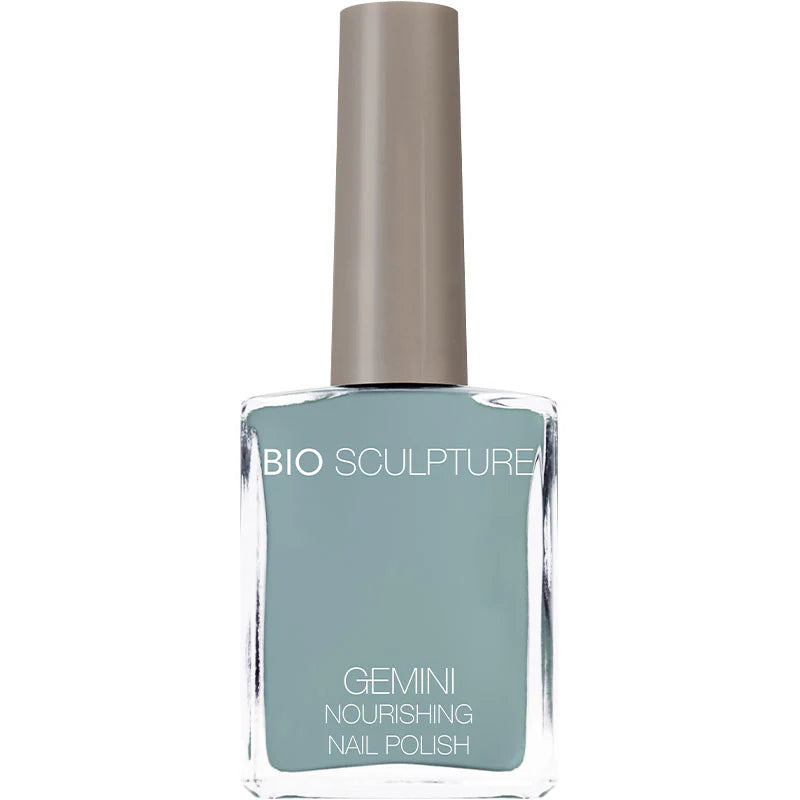 Bio Sculpture Gemini Nail Polish No. 263 Blue Ballad – vegan, dusty muted blue nail polish for a soft, elegant manicure