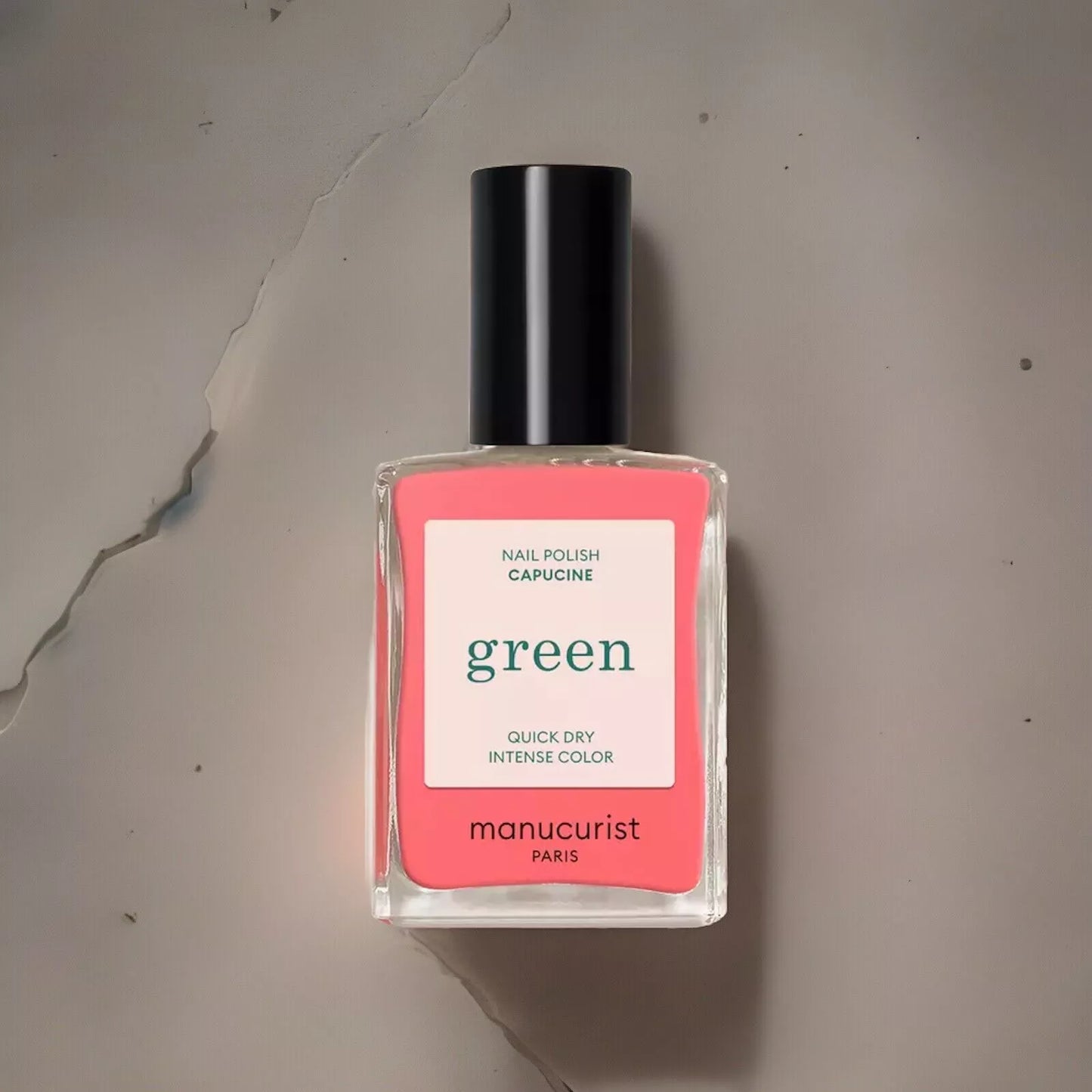 Manucurist Paris Green Range Capucine Nail Polish 15ml – vegan, eco-friendly vibrant orange polish for bold manicures