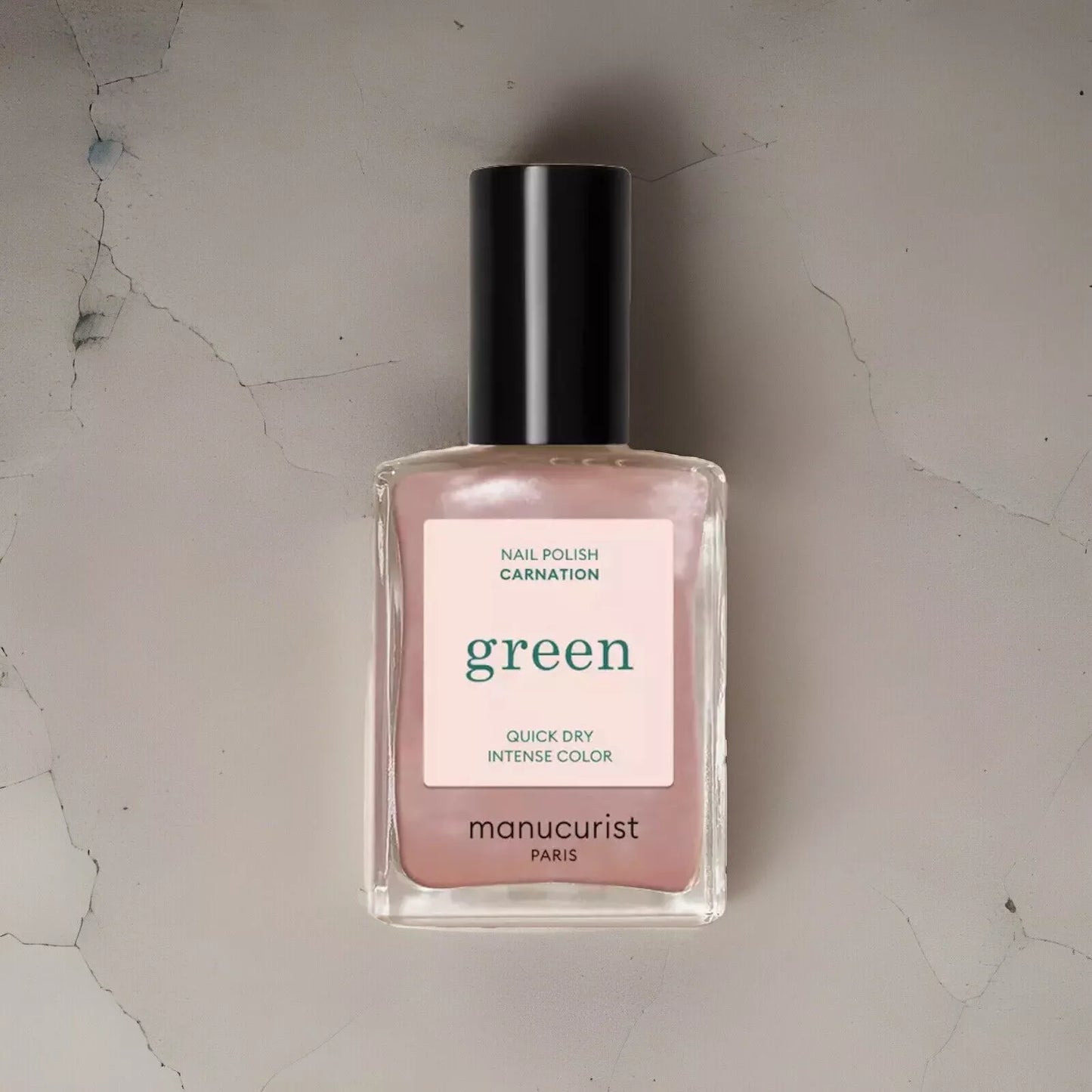 Manucurist Paris Green Range Carnation Nail Polish 15ml – vegan, eco-friendly soft pink polish for delicate manicures