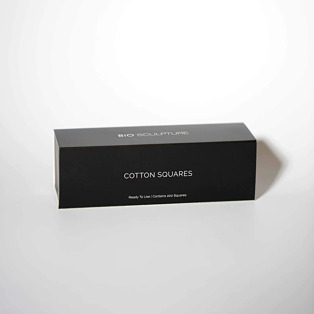 Close-up of Bio Sculpture Cotton Squares – durable, lint-free cotton pads ideal for nail treatments and polish removal