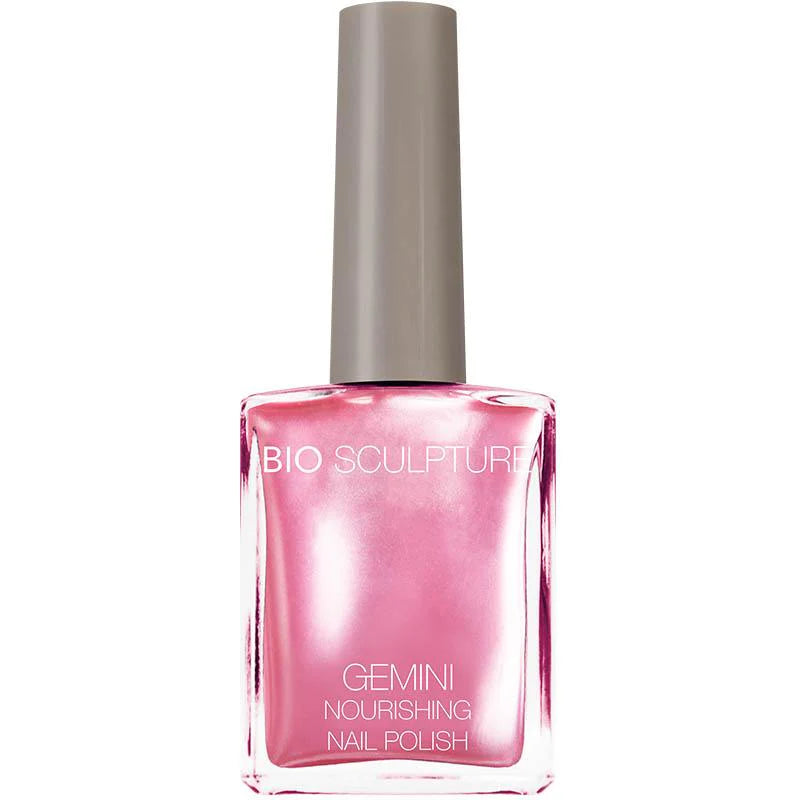 Bio Sculpture Gemini Nail Polish No. 7 Candy Floss – vegan, metallic pearly-pink nail polish with a pearlescent finish for a soft, luminous manicure