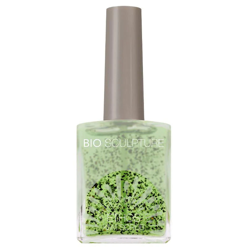 Bio Sculpture Gel Ethos Kiwi Scrub 14ml – vegan, exfoliating nail treatment with natural kiwi extract for smoothing and revitalising nails and cuticles