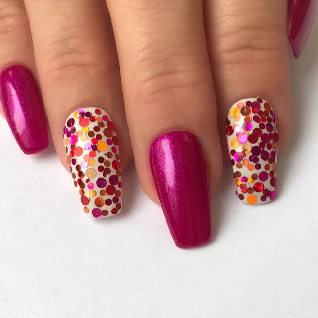 Bio Sculpture Essence Glitter Fruit Salad 3g – multi-coloured fruit-shaped glitter for playful, creative nail art designs