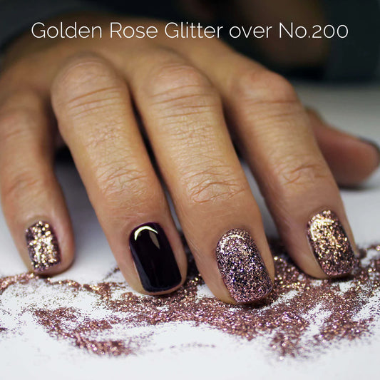 Bio Sculpture Essence Glitter Golden Rose 5g – ultra-fine rose gold glitter for sparkling, creative nail art designs