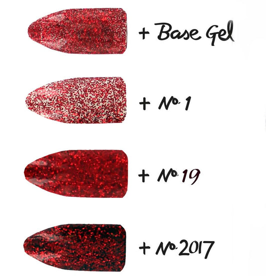 Bio Sculpture Essence Glitter Ruby Slipper 5g – ultra-fine ruby red glitter for sparkling, creative nail art designs