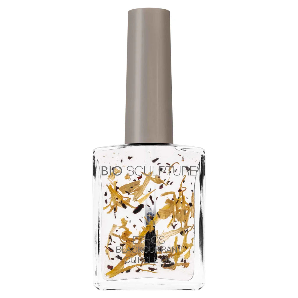 Bio Sculpture Gel Ethos Blackcurrant Cuticle Oil 14ml, non-toxic, blackcurrant oil for visibly improved cuticle and nail health, visibly softer, well-moisturised nails and cuticles.