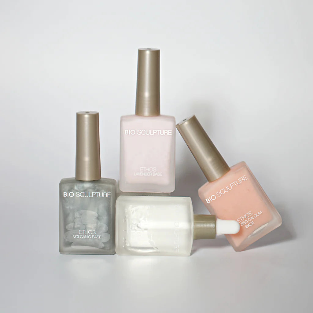 Bio Sculpture Gel Ethos Lavender Base – non-toxic, nourishing lavender-infused base coat for salon-quality manicures and healthy, resilient nails