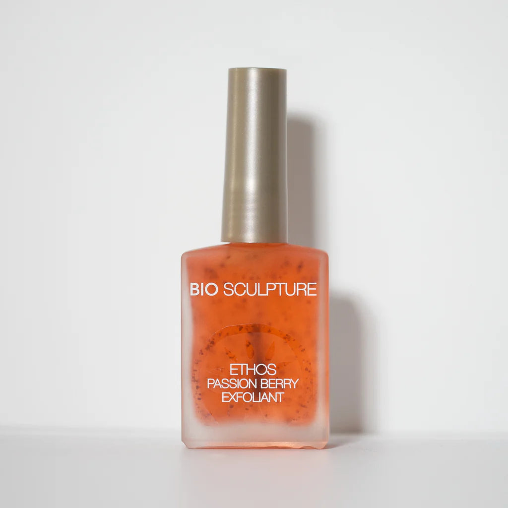 Bio Sculpture Gel Ethos Passion Berry Exfoliant 14ml – vegan, berry-infused nail and cuticle exfoliant for gentle, effective nail care