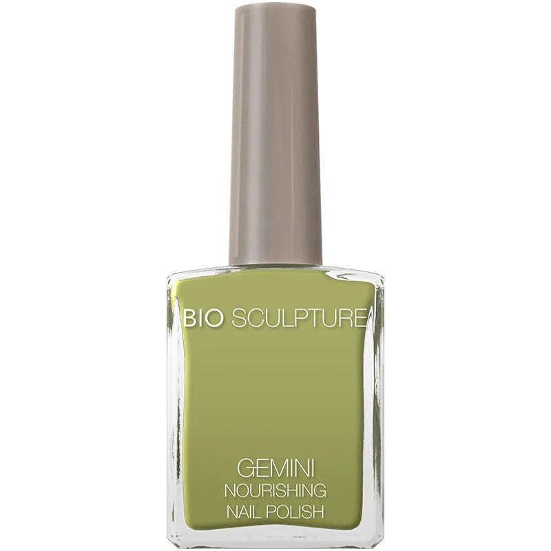 Bio Sculpture Gemini Nail Polish No. 308 Feel the Veld 14ml – vegan, earthy green nail polish for natural, elegant manicures