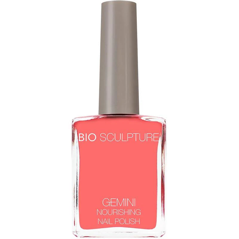 Bio Sculpture Gemini Nail Polish No. 196 Free Spirit – vegan, fluorescent coral nail polish for a bold, vibrant manicure