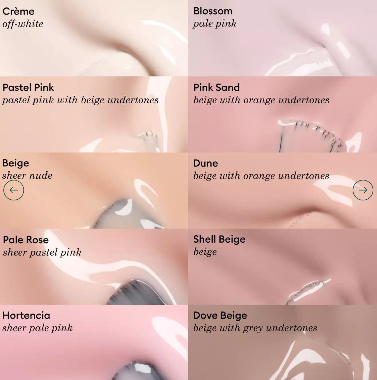 Close-up of Manucurist Paris Green Range Beige – soft, non-toxic beige polish for elegant, minimalist nail looks