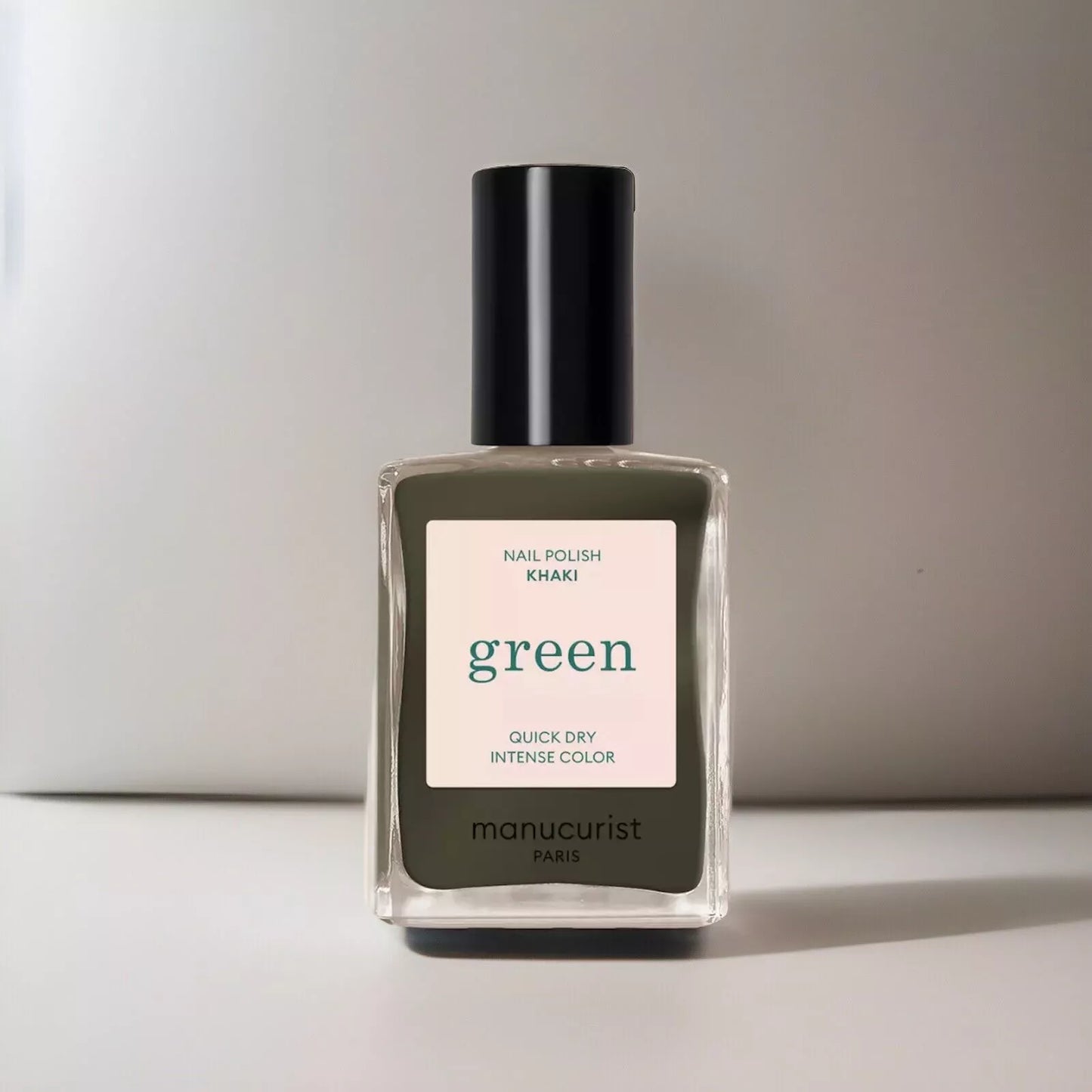 Manucurist Paris Green Range Khaki Nail Polish 15ml – vegan, eco-friendly khaki green polish for modern manicures