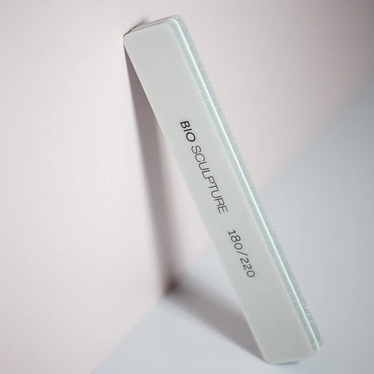 Bio Sculpture Grey Sponge Buffs – pack of five reusable 180/220 grit nail buffers for professional-quality manicures and pedicures