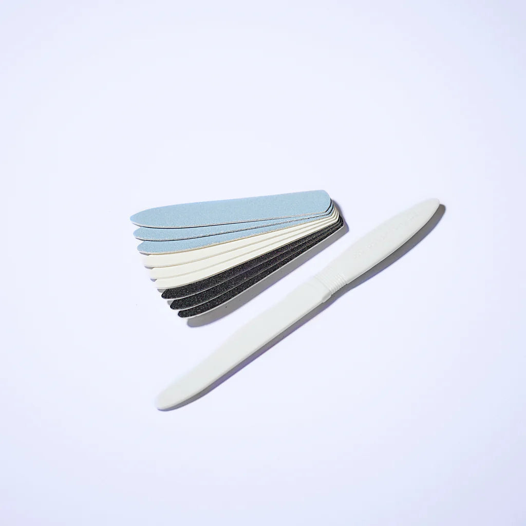 Bio Sculpture Hygienic File Handle & 9 Patches – reusable nail file handle with replaceable patches for hygienic, professional nail care