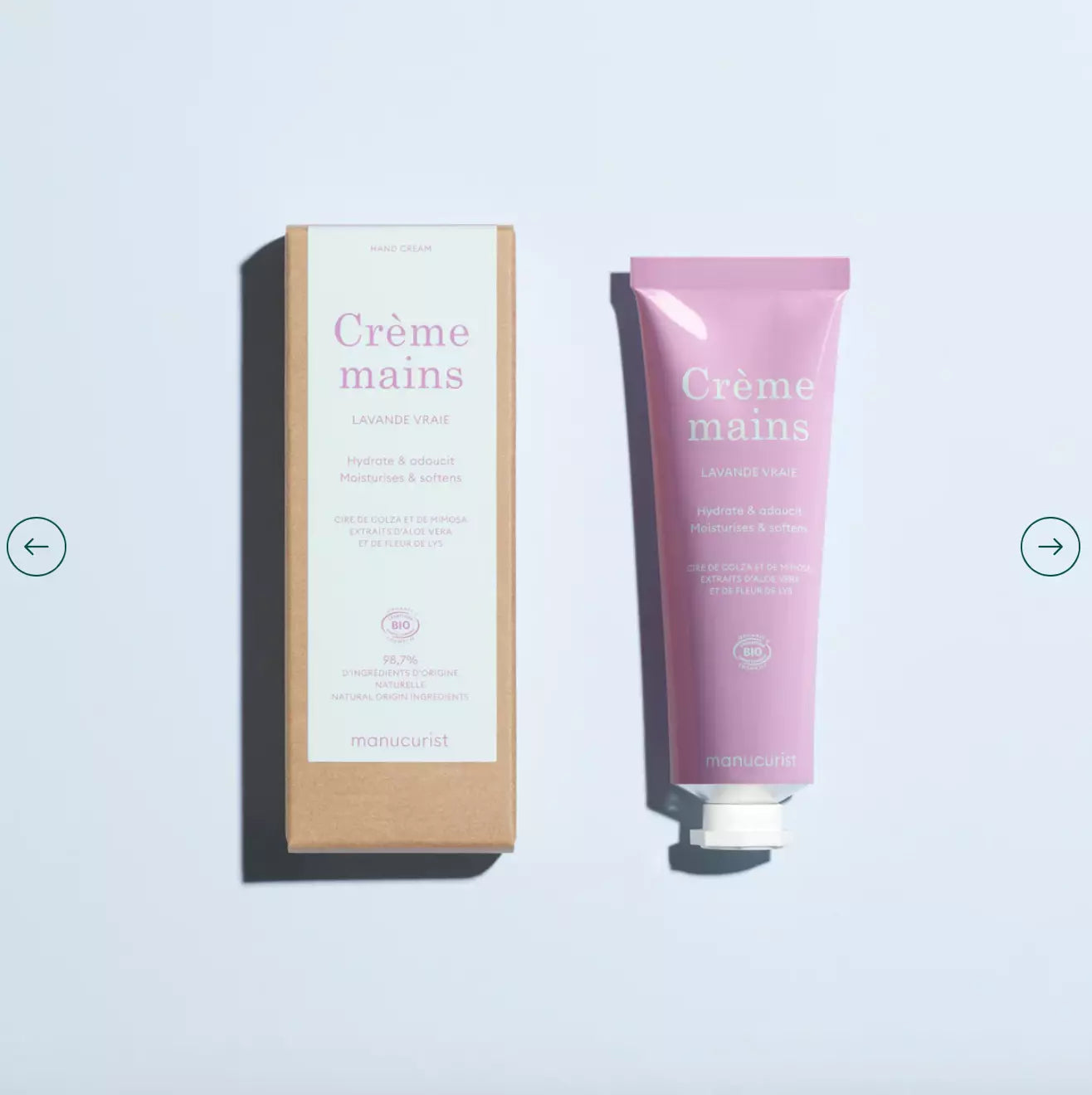 Manucurist Paris Lavande Vraie Hand Cream – vegan, nourishing lavender hand cream in a 30ml tube for soft, hydrated hands