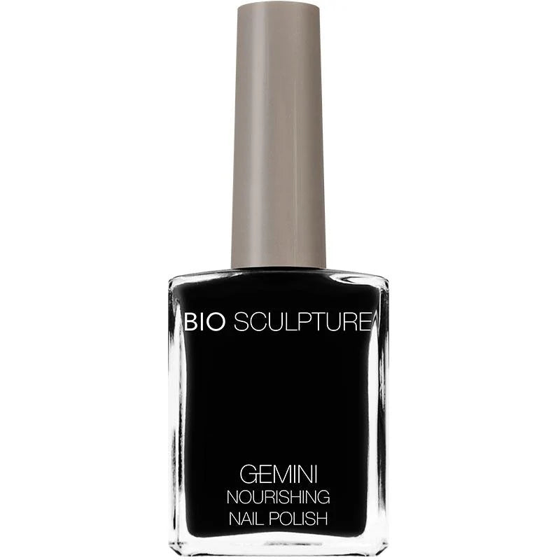Bio Sculpture Gemini Nail Polish No. 2017 Liquorice 14ml – vegan, classic black nail polish for a bold, sophisticated manicure