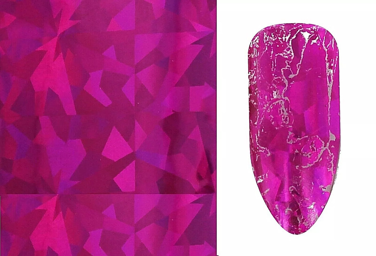 Bio Sculpture Essence Nail Art Shiny Vivid Pink Holographic Nail Foil Magenta 1.5m – ultra-reflective magenta holographic foil for dazzling, creative nail art designs