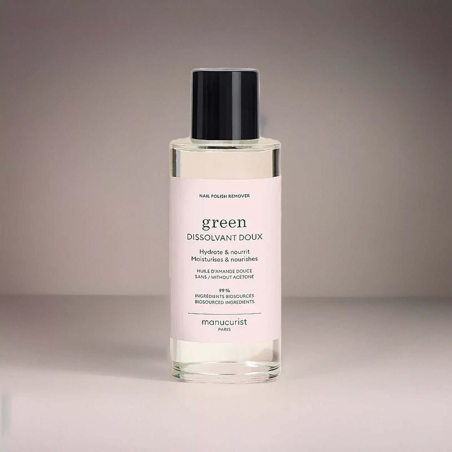 Manucurist Paris Green Nail Polish Remover – vegan, eco-friendly gentle nail polish remover for healthy, natural nails