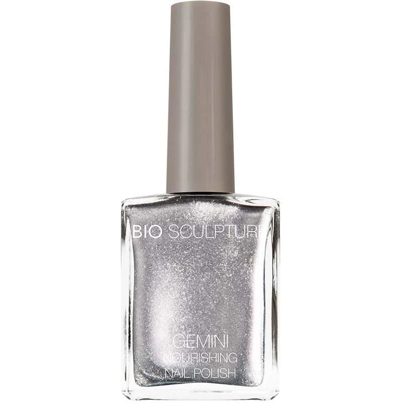 Bio Sculpture Gemini Nail Polish No. 138 Melting Mercury 14ml – vegan, metallic silver nail polish for a striking, futuristic manicure