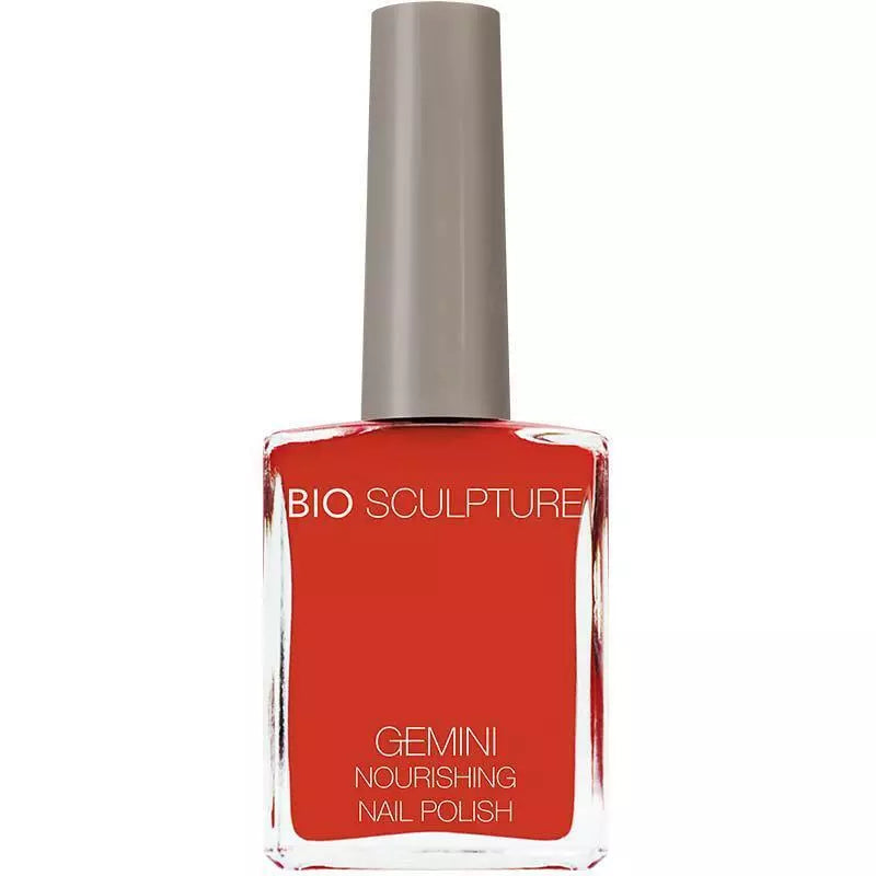 Bio Sculpture Gemini Nail Polish No. 17 Tropical Flame – vegan, flaming orange red nail polish for a bold, vibrant manicure