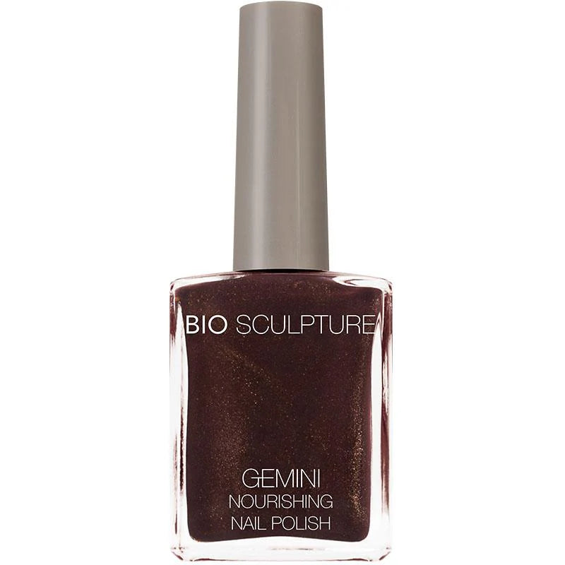 Bio Sculpture Gemini Nail Polish No. 2009 Hot Chocolate 14ml – vegan, rich chocolate brown nail polish for a warm, sophisticated manicure