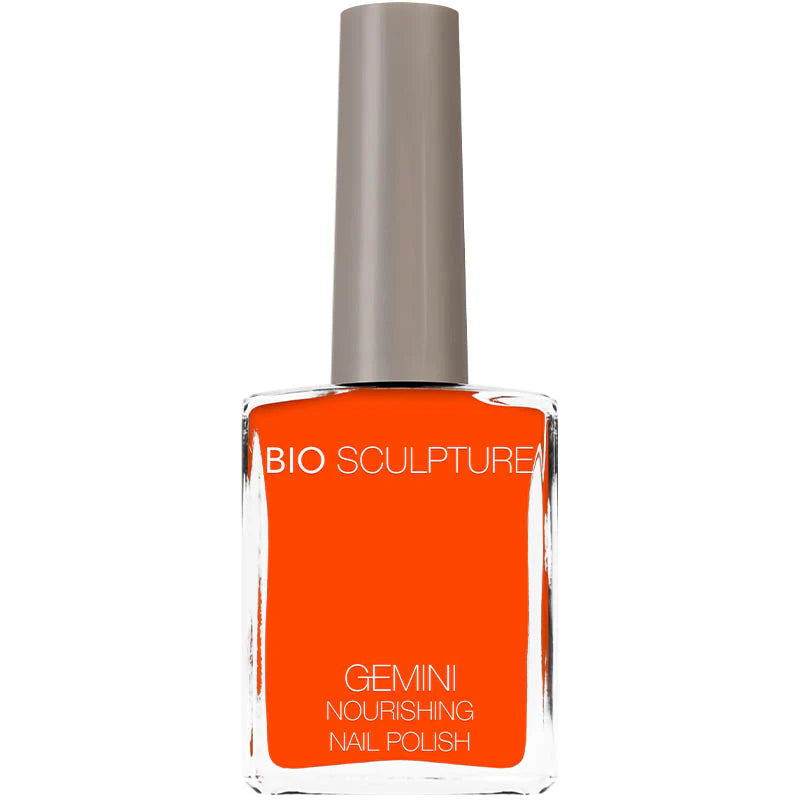 Bio Sculpture Gemini Nail Polish No. 282 Poco Pop 14ml – vegan, vibrant coral pink nail polish for a bold, playful manicure