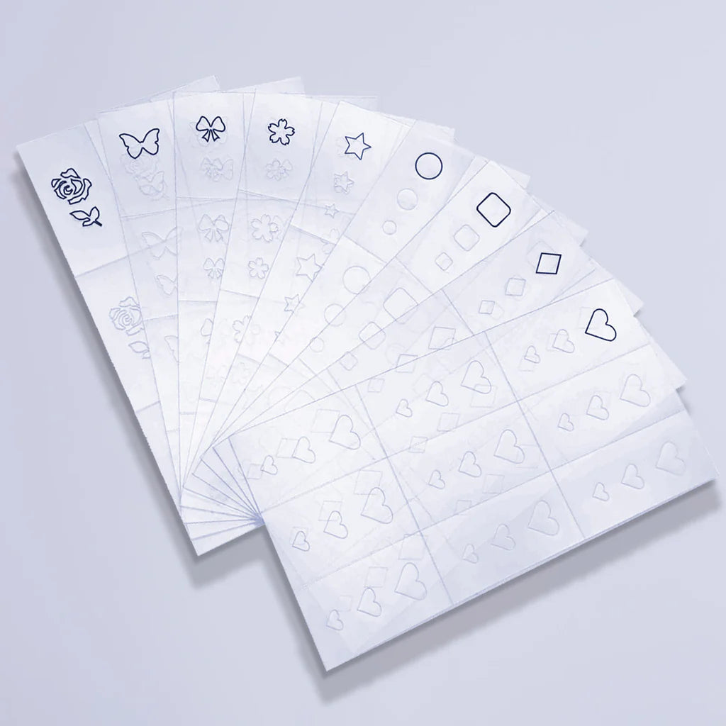 Bio Sculpture Nail Art Stencils 9-Pack – versatile, reusable stencils for creative, precise nail art designs