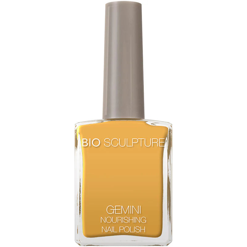 Bio Sculpture Gemini Nail Polish No. 309 Golden Hour 14ml – vegan, golden yellow nail polish for a radiant, summery manicure