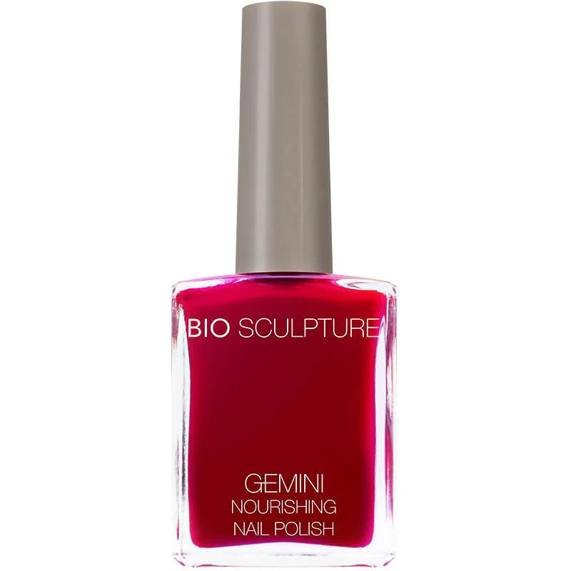 Bio Sculpture Gemini Nail Polish No. 30 Triginta – vegan, deep red nail polish for a modern twist on the classic red manicure