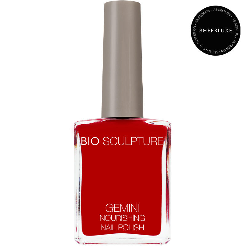 Bio Sculpture Gemini Nail Polish No. 19 Pillar Box Red – vegan, bright pillar box red nail polish for a bold, classic manicure