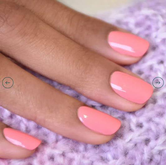 Nails featuring Manucurist Green Range Pink Paradise – cruelty-free, long-lasting pink for fun, feminine nail looks