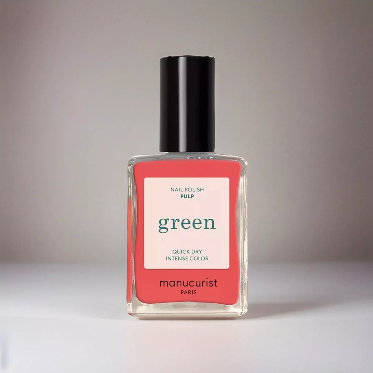 Manucurist Paris Green Range Pulp Nail Polish 15ml – vegan, eco-friendly soft coral polish for vibrant manicures