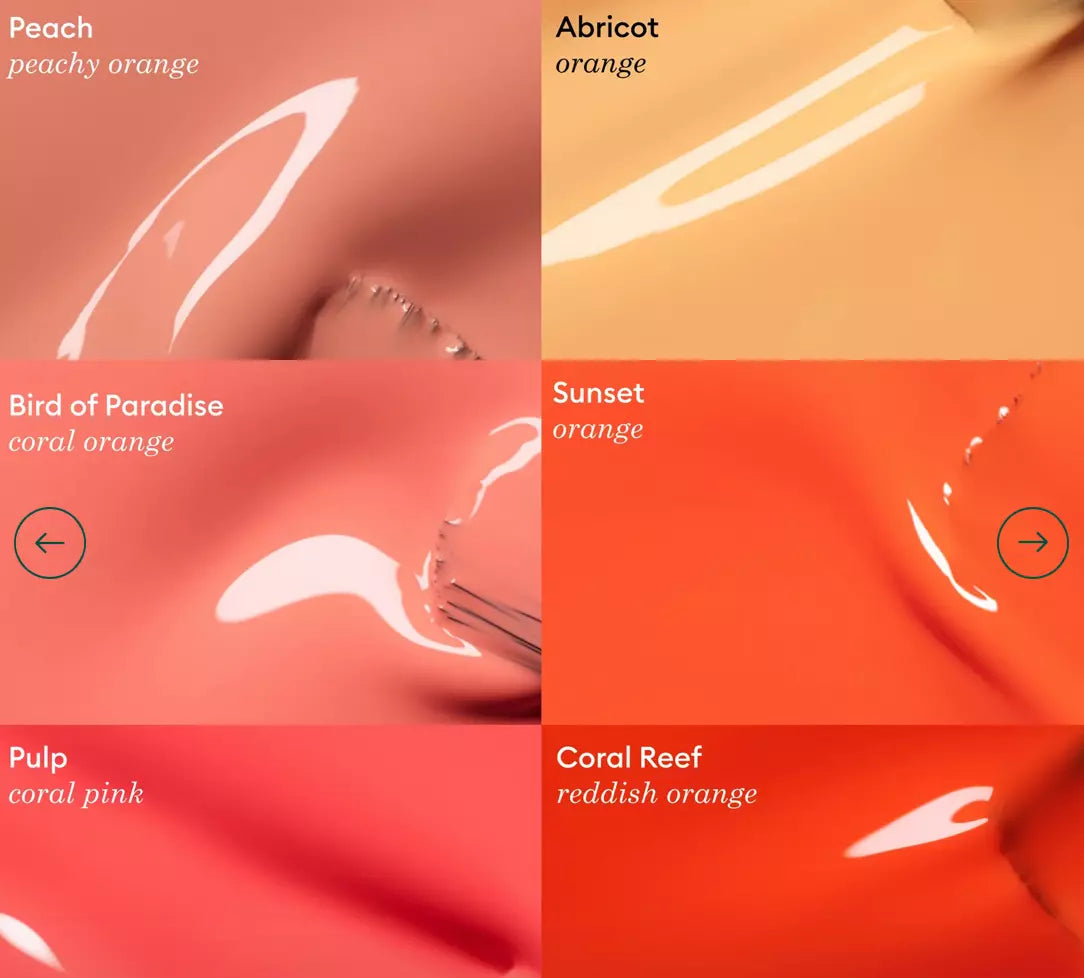 Swatch of Manucurist Paris Green Range Pulp – creamy, cruelty-free coral polish for standout nails