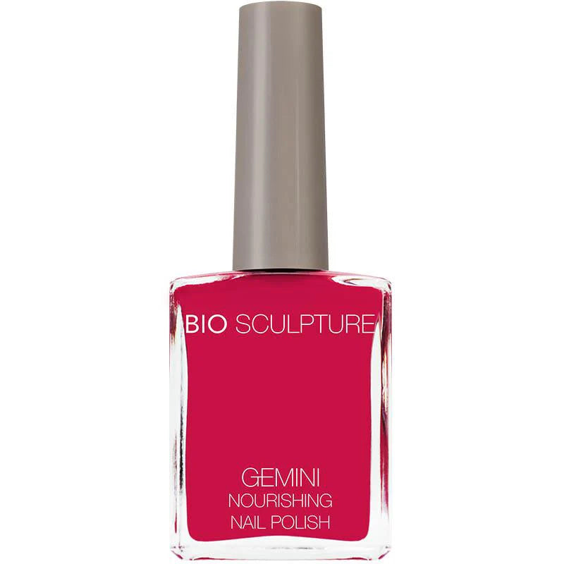 Bio Sculpture Gemini Nail Polish No. 18 Paradise Pink – vegan, deep crimson nail polish for a bold, elegant manicure