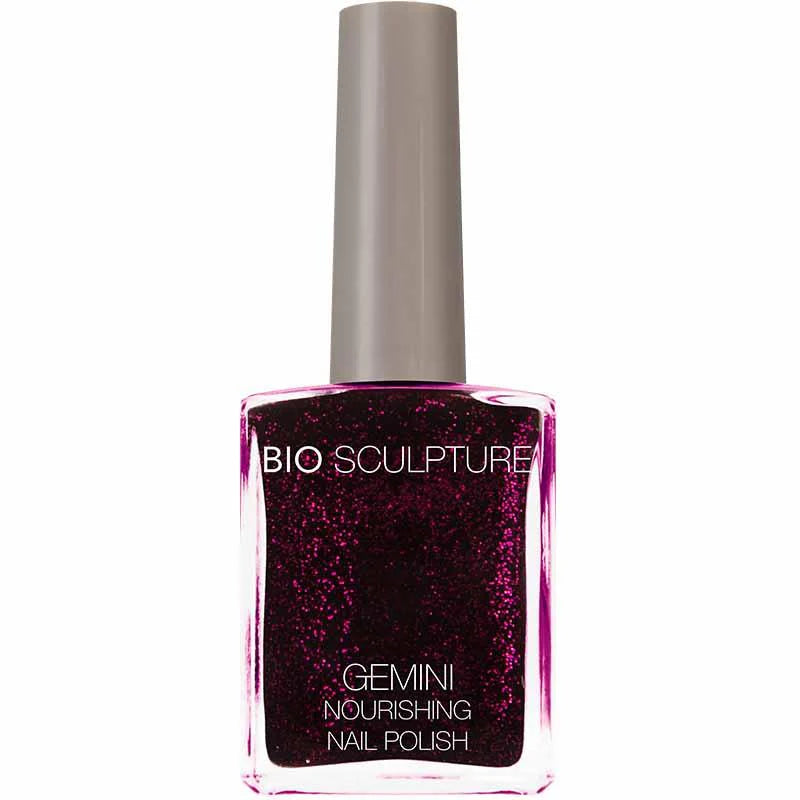 Bio Sculpture Gemini Nail Polish No. 221 Party Popper 14ml – vegan, vibrant confetti pink nail polish for a fun, celebratory manicure
