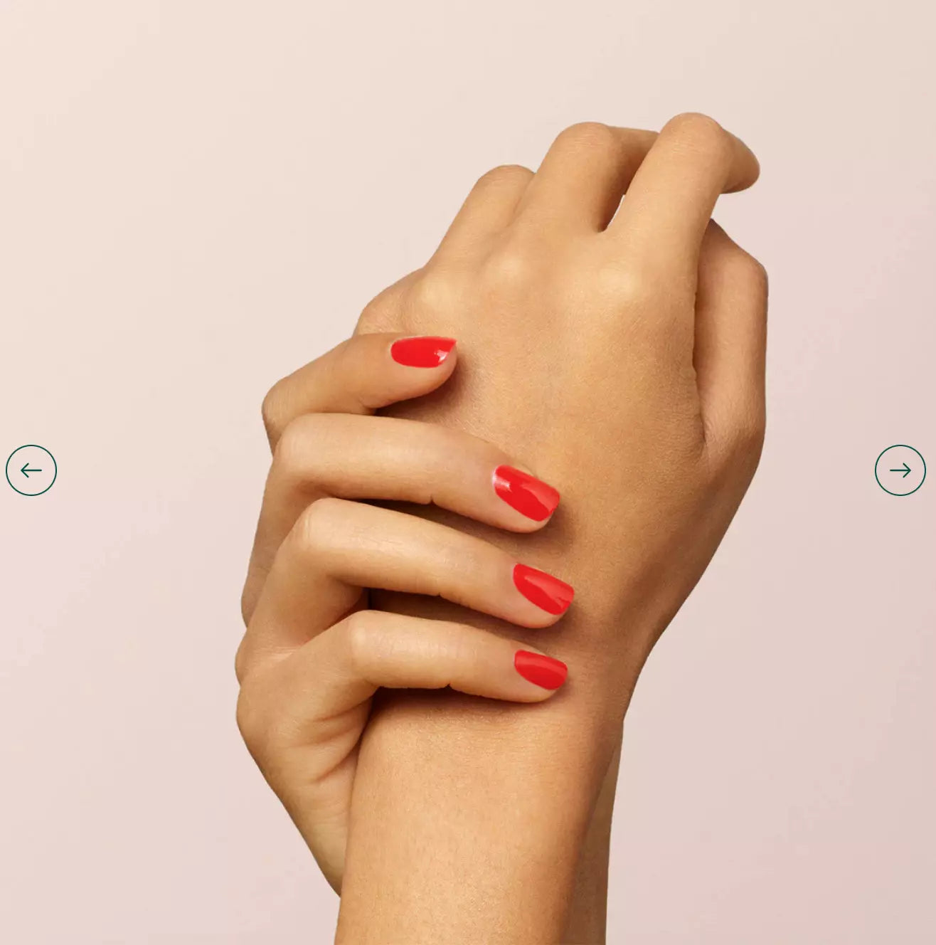 Swatch of Green Range Red Coral – bold, summery coral red for healthy, elegant nails