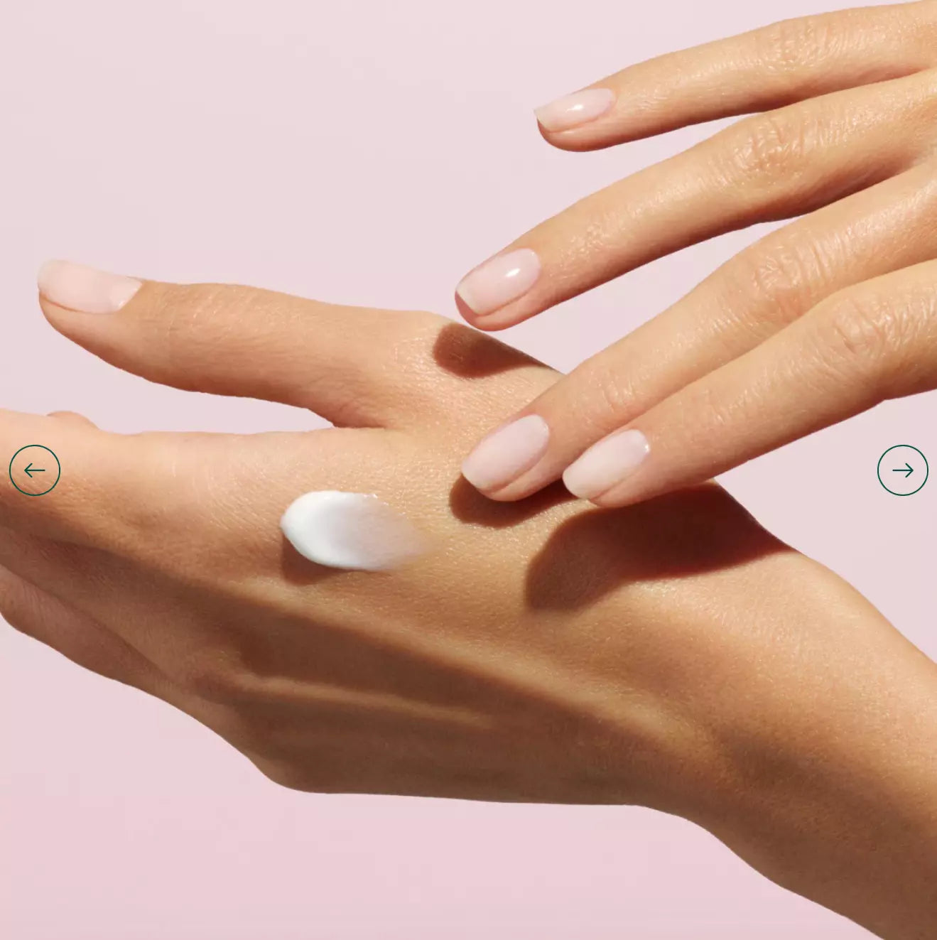Swatch of Manucurist Paris Rose Nouvelle Hand Cream – creamy, vegan rose hand cream texture for nourishing skin care