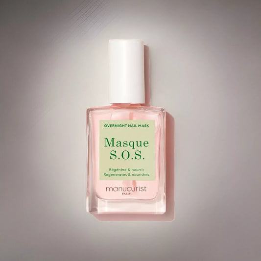 Manucurist Paris Green Range Base Coat S.O.S. Nail Mask 15ml – vegan, eco-friendly restorative base coat for nail repair