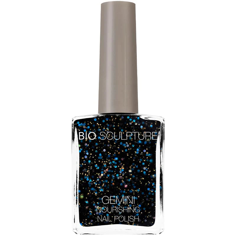 Bio Sculpture Gemini Nail Polish No. 292 Spectrolite 14ml – vegan, iridescent dark grey nail polish for a bold, modern manicure