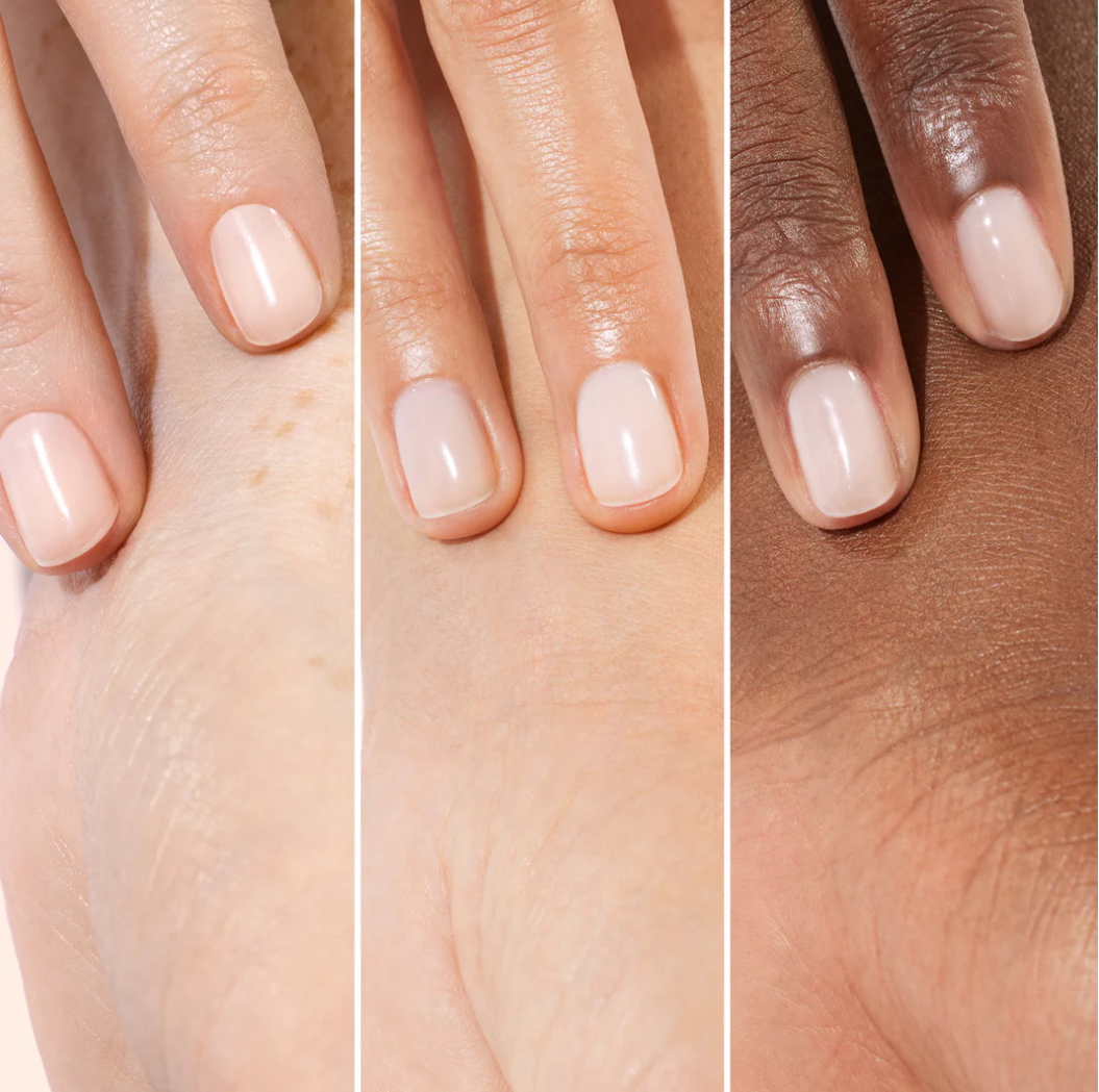 Close-up swatch of Active Smooth base coat – vegan, eco-friendly formula for strong, healthy-looking nails