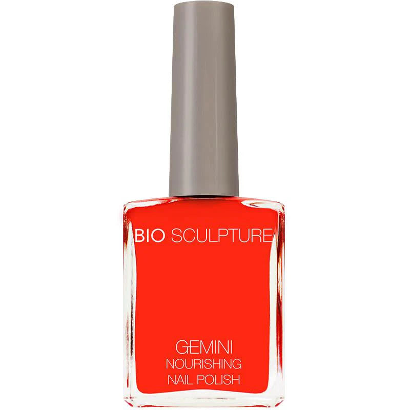 Bio Sculpture Gemini Nail Polish No. 104 Sweet Melon Fluo – vegan, fluorescent bright orange nail polish for a bold, eye-catching manicure