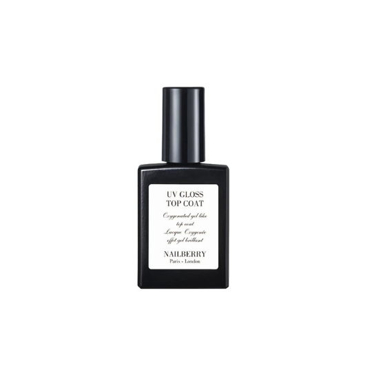 Nailberry UV Gloss Top Coat 15ml – vegan, oxygenated gel finish top coat for a high-shine, long-lasting manicure