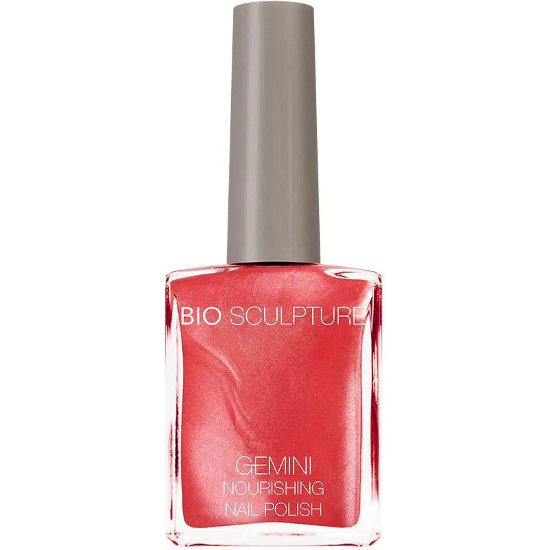 Bio Sculpture Gemini Nail Polish No. 110 Watermelon Freeze – vegan, light watermelon pink nail polish with a pearlescent finish for a fresh, luminous manicure