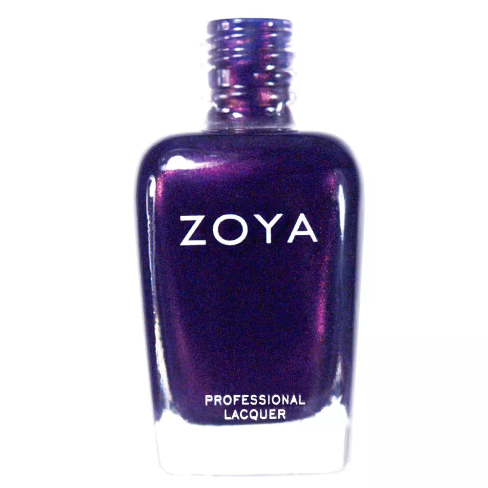 Zoya Nail Polish Yasmeen 15ml – vegan, deep purple shimmer nail polish for bold, elegant manicures