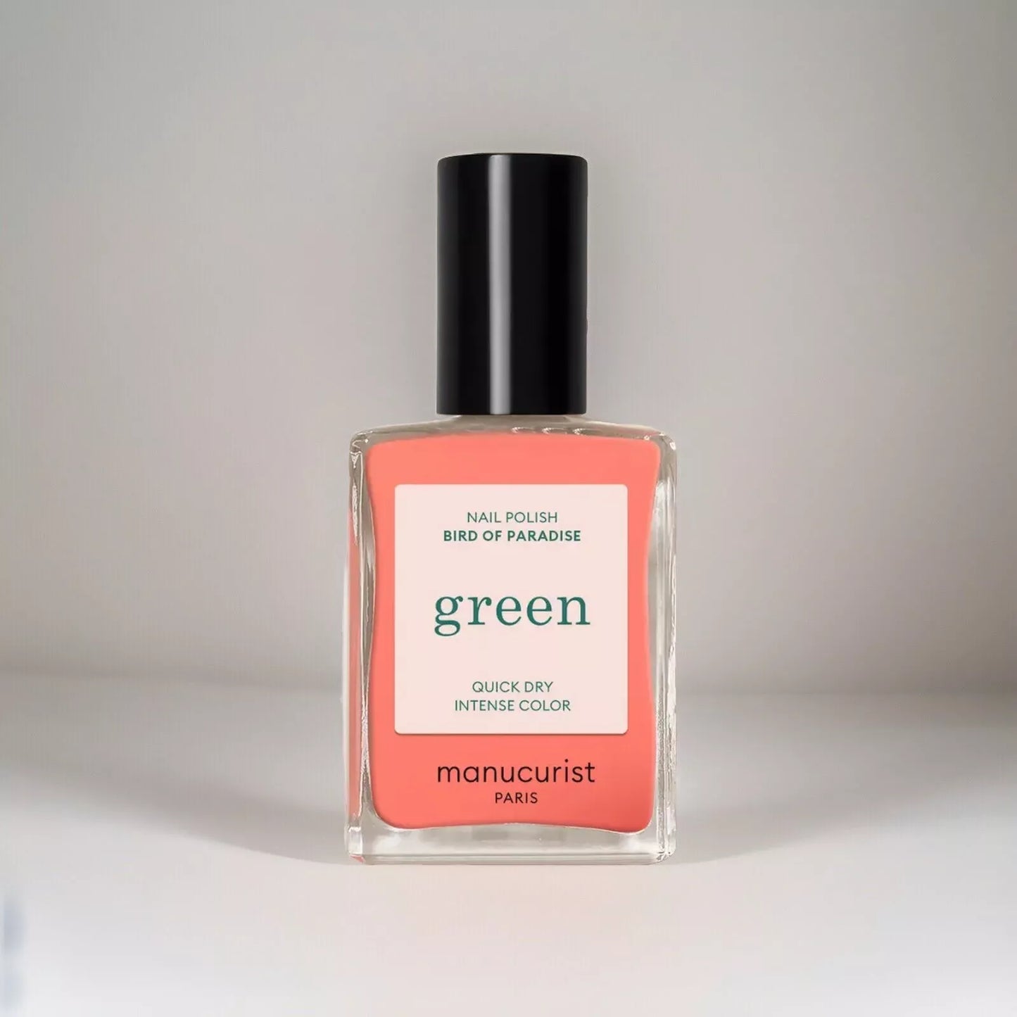 Manucurist Paris Green Range Bird of Paradise Nail Polish 15ml – vegan, eco-friendly orange polish for lively, modern manicures